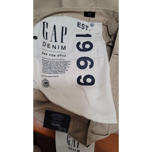 Gap Mens Slim Fit Khaki Pants 36x32 Mid Rise GapFlex Soft Denim Beige - Picture 10 of 11